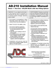 American Dryer AD-210 Installation Manual