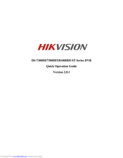 HIKVISION DS-7300HI Series Quick Operation Manual