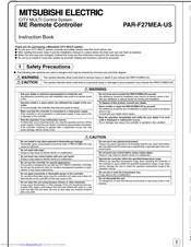 Mitsubishi Electric PAR-F27MEA-US Instruction Book