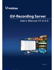 GeoVision GV-Recording Server User Manual