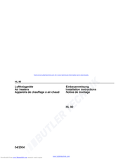 Butler HL 90 Installation Instructions Manual
