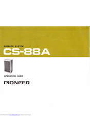 Pioneer cs-88a Operation Manual
