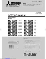Mitsubishi Electric MS-09SN-C1 Service Manual