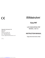 Metrohm Easy PAT D2112 Instruction Manual