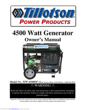 TILLOTSON TPP-4500DF-A Owner's Manual