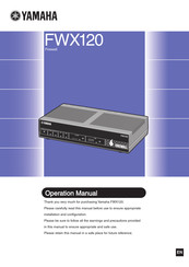 Yamaha FWX120 Operation Manual