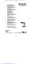 EINHELL BAS 20,4 Operating Instructions Manual