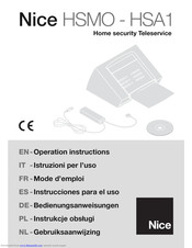 Nice HSMO - HSA1 Operation Instructions Manual