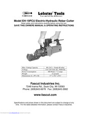 LOBSTER EH-19PCU Owner's Manual & Operating Instructions