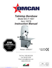 Omcan BS-IT-1651 Instruction Manual