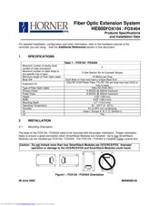 HORNER HE800FOX404 Installation Data