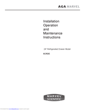 AGA marvel 6CRDE Installation, Operation And Maintenance Instructions