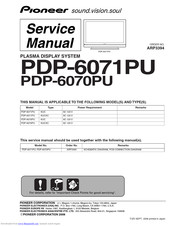 Pioneer PDP-6071PU Service Manual