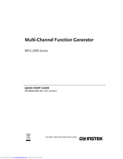 Gw Instek MFG-2120MA Quick Start Manual