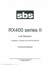 SBS RX400 II series Installation, Operation And Service Manual