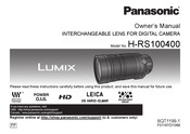 Panasonic H-RS100400 Owner's Manual
