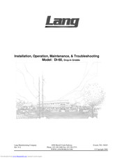Lang DI-60 Installation, Operation, Maintenance, & Troubleshooting