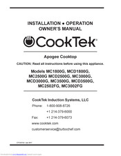 CookTek MC1800G Installation & Operation Owner's Manual