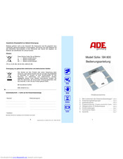 ADE Sofie Instruction Manual
