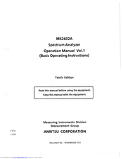 Anritsu ms2602a Operating Instructions Manual