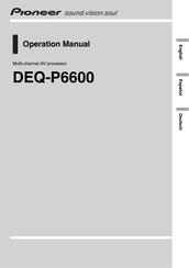 Pioneer DEQ-P6600 Operation Manual