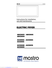 mastro ACC0003 Instructions For Installation, Use And Maintenance Manual
