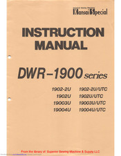 KANSAI DWR-19003UTC Instruction Manual