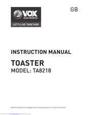 Vox TA8218 Instruction Manual