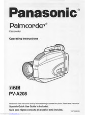 Panasonic Palmcorder PV-A208 Operating Instructions Manual