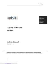 apivio UT880 Admin Manual
