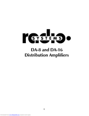 Radio Systems DA-16 Manual