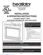 Heatilator GCDC80 Installation & Operating Instructions Manual