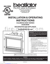 Heatilator GCBC80 Installation & Operating Instructions Manual