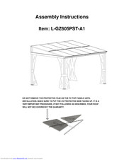 Sunjoy L-GZ605PST-A1 Assembly Instructions Manual