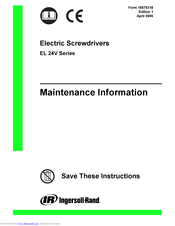 Ingersoll-Rand EL 24V Series Maintenance Information