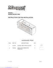 Masport R5000 WOOD FIRE Installation Instruction