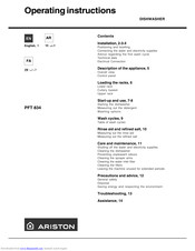 Hotpoint Ariston PFT 834 Operating	 Instruction
