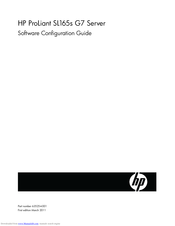 HP ProLiant SL165s G7 Software Configuration Manual