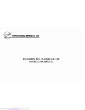 Femtochrome FR-103MN Instruction Manual