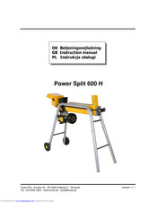 Texas Equipment Power Split 600 H Instruction Manual