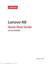 Lenovo K6 Quick Start Manual