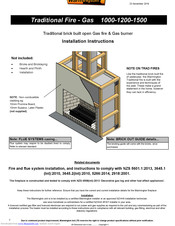 WARMINGTON Traditional Fire - Gas 1500 Installation Instructions Manual