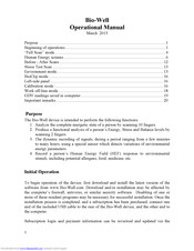 Bio-Well Bio-Well Operational Manual
