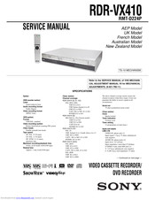 Sony RDR-VX410 Service Manual