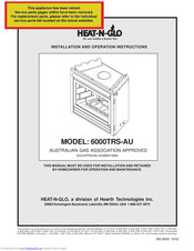 Heat-N-Glo 6000TRS-AU Installation And Operation Instructions Manual