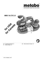 Metabo MBS 18 LTX 2.5 Manuals | ManualsLib