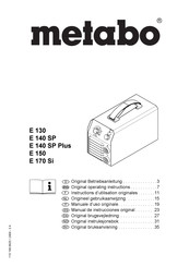 Metabo E 170 Si Original Operating Instructions