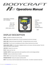 BodyCraft R18 Operation Manual