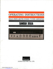 Sansui 350A Operating Instructions Manual
