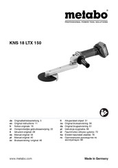 Metabo KNS 18 LTX 150 Original Instructions Manual
